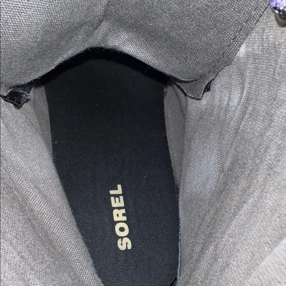 Sorel Women's Boot Sz 5 Gray Lexie Leather Suede Glitter Wedge Waterproof Snow - Picture 7 of 8
